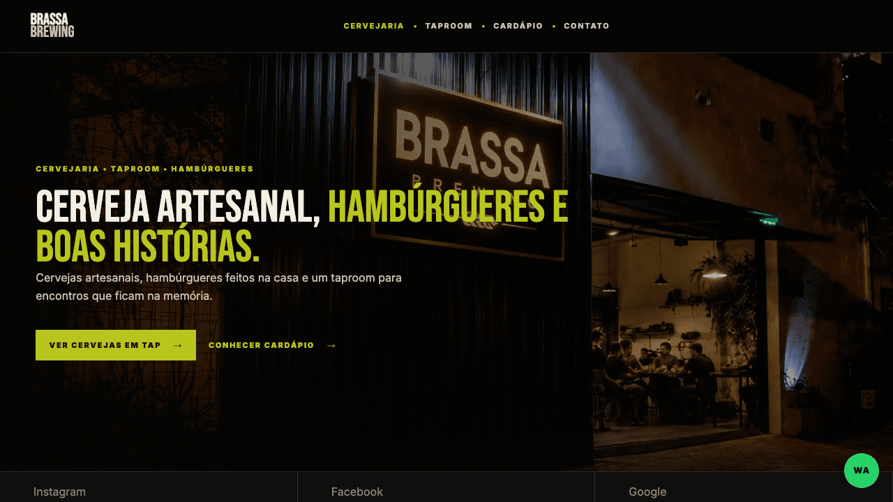 Screenshot do projeto BRASSA BREWING