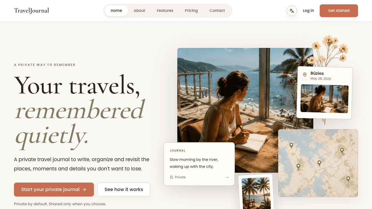 Screenshot do projeto TravelJournal