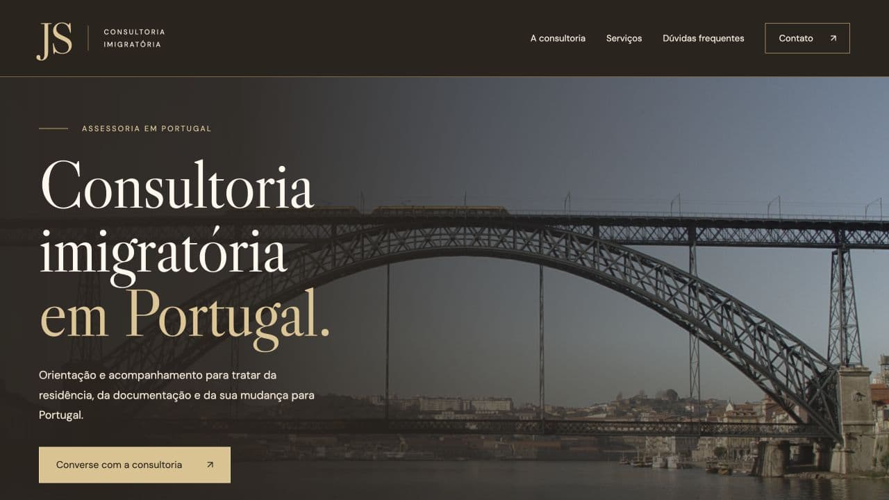 Página inicial do projeto Consultoria Imigratória